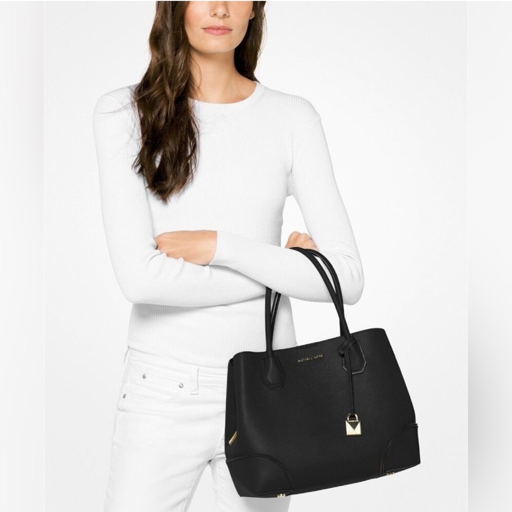 Michael Kors Black medium Mercer with Gold Accents